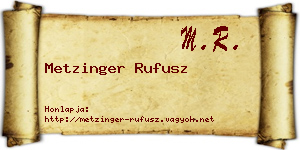 Metzinger Rufusz névjegykártya